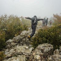 randonnée sur un lapiaz au sommet de la falaise de Presles randonnee dans le Vercors