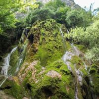 La Cascade Verte. Tufière formée par une eau très chargée en calcaire et en Co2 dissous randonnee dans le Vercors