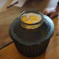 Un kéfir de fruits prêt à mettre en bouteille